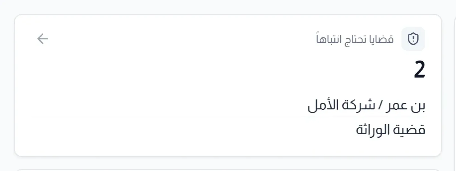 بطاقة قضايا تحتاج انتباهاً: سطر لكل قضية مع سببها وتاريخها